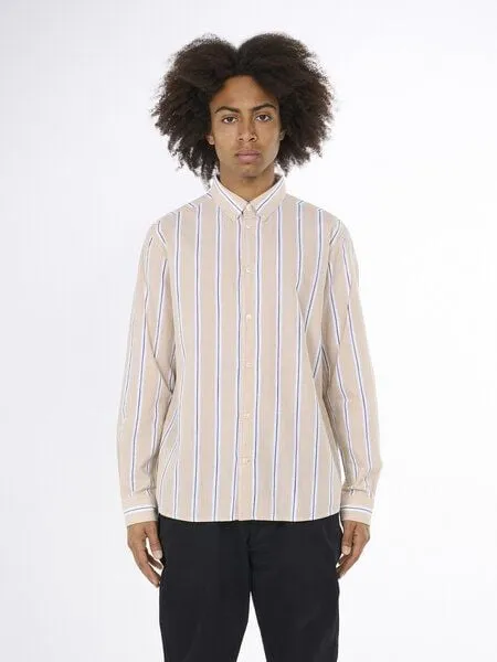 KnowledgeCotton Apparel KnowledgeCotton Apparel Hemd gestreift - Relaxed fit striped cotton shirt - aus Bio-Baumwolle
