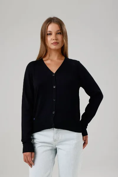 GORG GORG Damen vegan Strickjacke Mit V-Ausschnitt