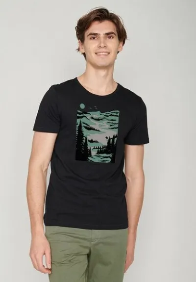 GreenBomb GREENBOMB Nature Lakeside Spice - Lässiges T-Shirt aus Bio-Baumwolle / hochwertiger Print / GOTS / Fair & Vegan
