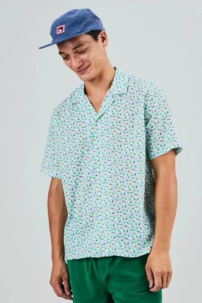 Brava Fabrics Hemd Marbles Aloha Shirt Blau