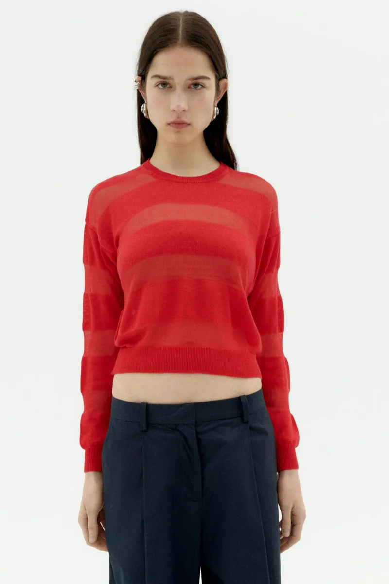 thinking mu Thinking MU Damen vegan Strickpullover Jersey Be Red