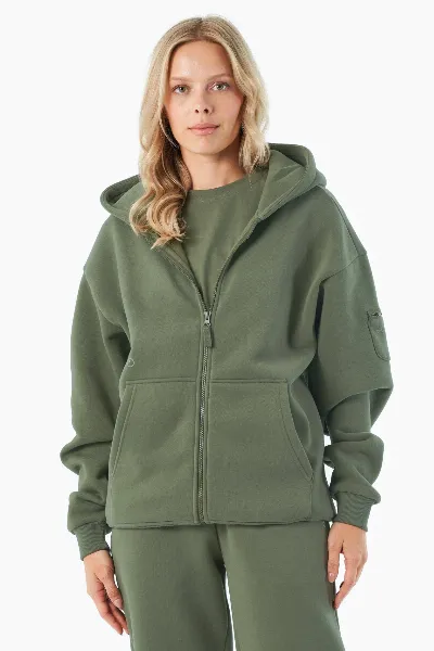 ORGANICATION ORGANICATION Herren vegan Hoodie Full Zip Jenna Olive