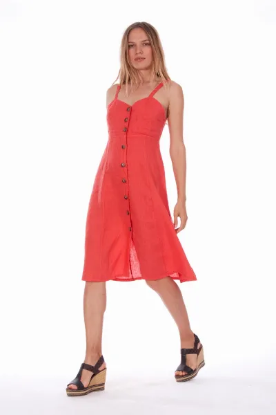 RAVENS VIEW IBIZA RAVENS VIEW IBIZA Damen vegan Kleid Capri Candy Red