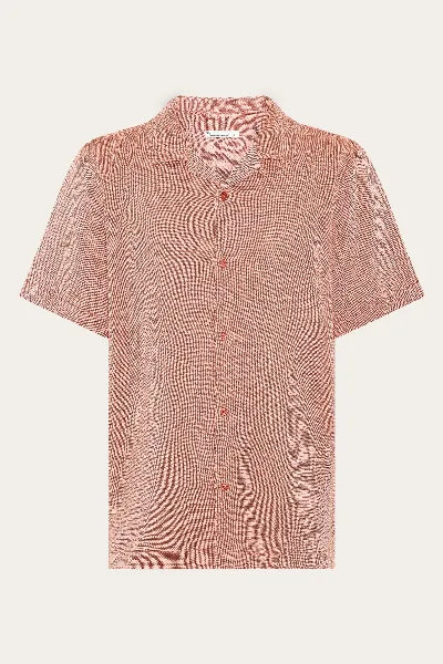 KnowledgeCotton Apparel KnowledgeCotton Apparel Herren vegan Hemd Relaxed Short Sleeve Burnt Brick