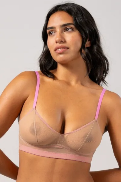 Understatement Understatement Damen vegan Bralette Balconette Mesh Warm/Candy Pink