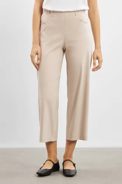 LAURIE LAURIE Damen vegan Lose Crop-Hose Donna Grey Sand