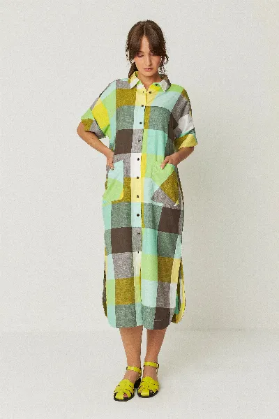 SKFK SKFK Damen vegan Hemdkleid Maiza Mehrfarbig