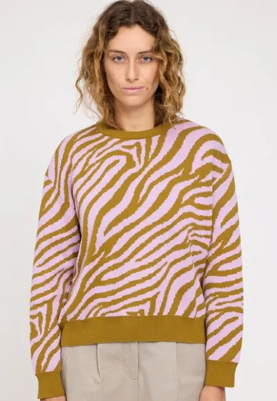 Mazine Mazine Baumwollstrickpullover Zebra