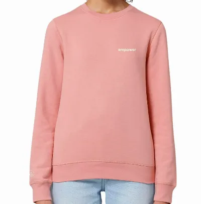 Inaska Inaska Damen vegan Pullover Unisex Statement Empower Weiches Rosa Creme
