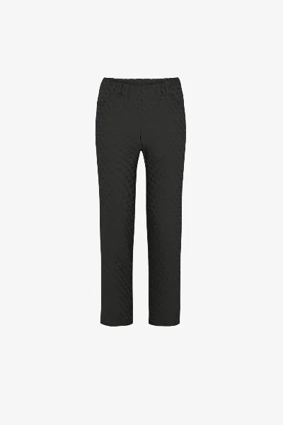 LAURIE LAURIE Damen vegan Hose Kelly Regular Short Länge Schwarz Jacquard