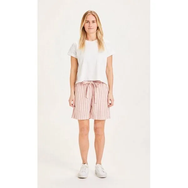 KnowledgeCotton Apparel KnowledgeCotton Apparel Gestreifte Paperbag Shorts TULIP mit Tencel