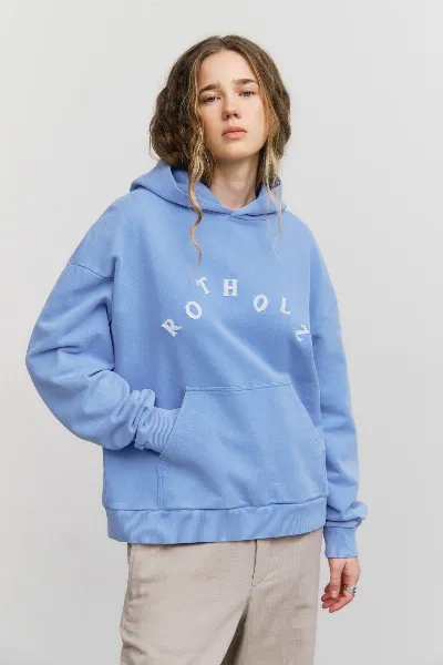 Rotholz Rotholz Damen vegan Hoodie Logo Faded Blau