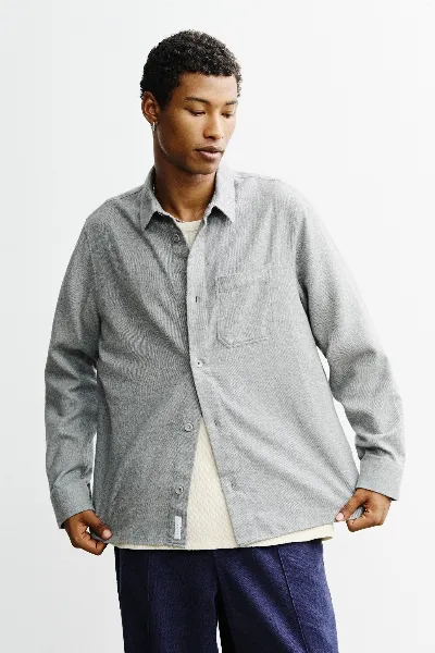 Rotholz Rotholz Herren vegan Flanellhemd Hell