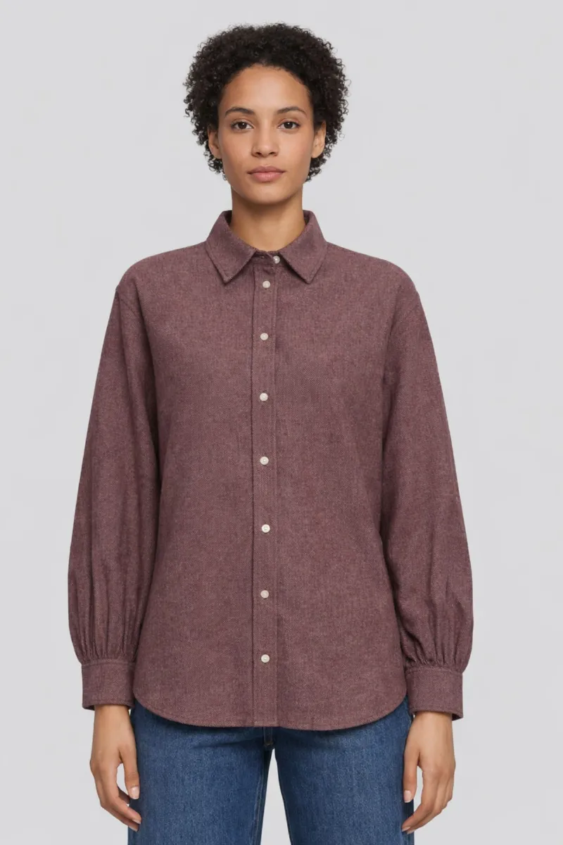 KnowledgeCotton Apparel Bluse Flannel Rot