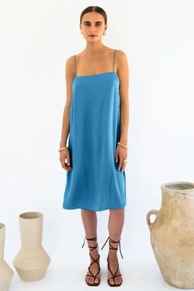 Neu Nomads Neu Nomads Damen vegan Slip Dress Julianne Boxy Ocean