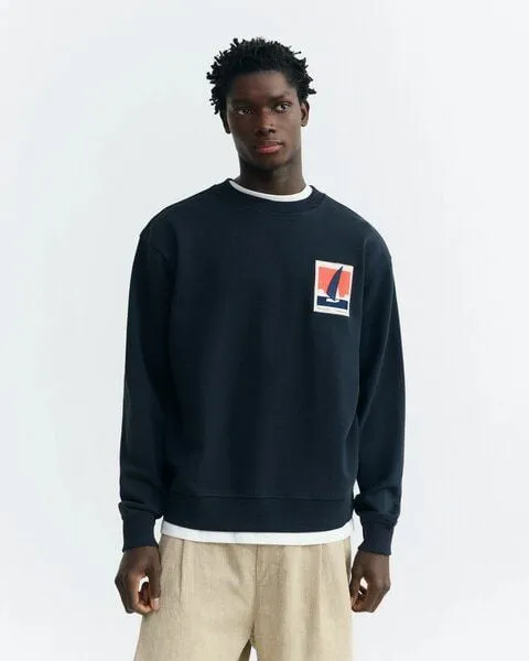 thinking mu thinking mu Optimist Navy Leon Sweatshirt