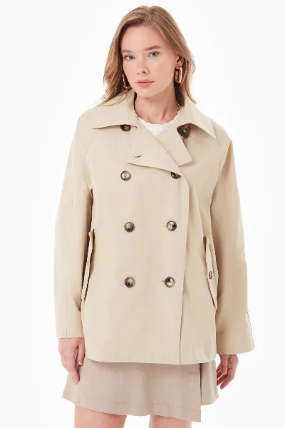 ORGANICATION ORGANICATION Damen vegan Trenchcoat Stein
