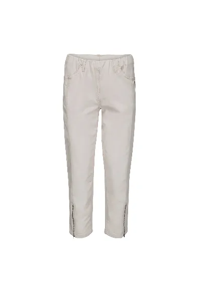 LAURIE LAURIE Damen vegan Hose Piper Regular Crop Grau Sand