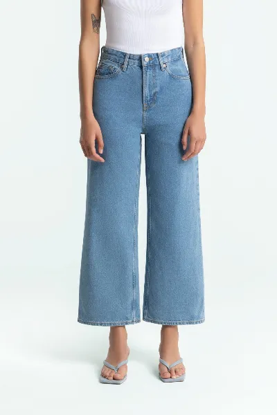 Kings Of Indigo Kings of Indigo Damen vegan Cropped Jeans Elisabeth Clean Holo Mid Vintage
