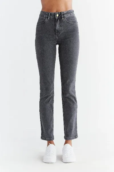 Evermind Evermind Damen vegan Jeans Straight Fit Ash Gray