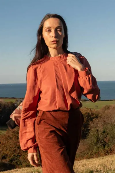 Widda Widda Damen vegan Bluse Frans Terracotta