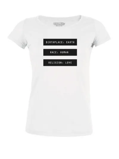 Human Family Human Family Damen Bio T-Shirt Desires - Human Passport in weiss