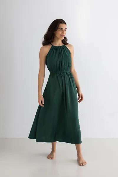 TWOTHIRDS TWOTHIRDS Damen vegan Kleid Soneva Garden Green