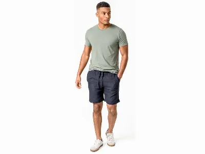 Living Crafts Living Crafts Herren-Bermuda-Short ALFON aus 100 % Leinen, deep sea,