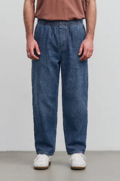 Rotholz Rotholz Herren vegan Hose Denim Weit Blau