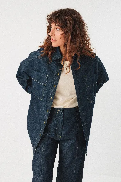 SKFK SKFK Damen vegan Denim Shirt Bakene Blau