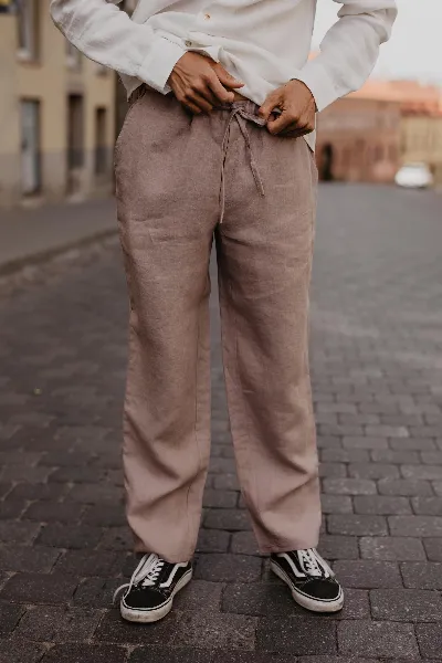 AmourLinen AmourLinen Herren vegan Hose Adonis Rosy Brown