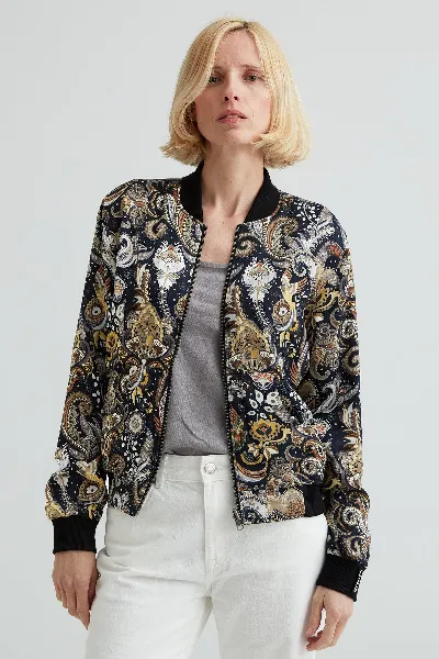 Yahmo Yahmo Damen vegan Jacke Bomber Reversible Ruth Bird/Navy