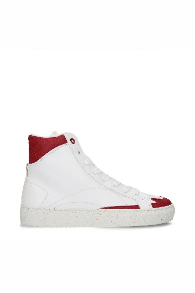 NAE NAE Herren vegan Sneaker London Veganes Ã–ko-Leder WeiÃŸ/Rot