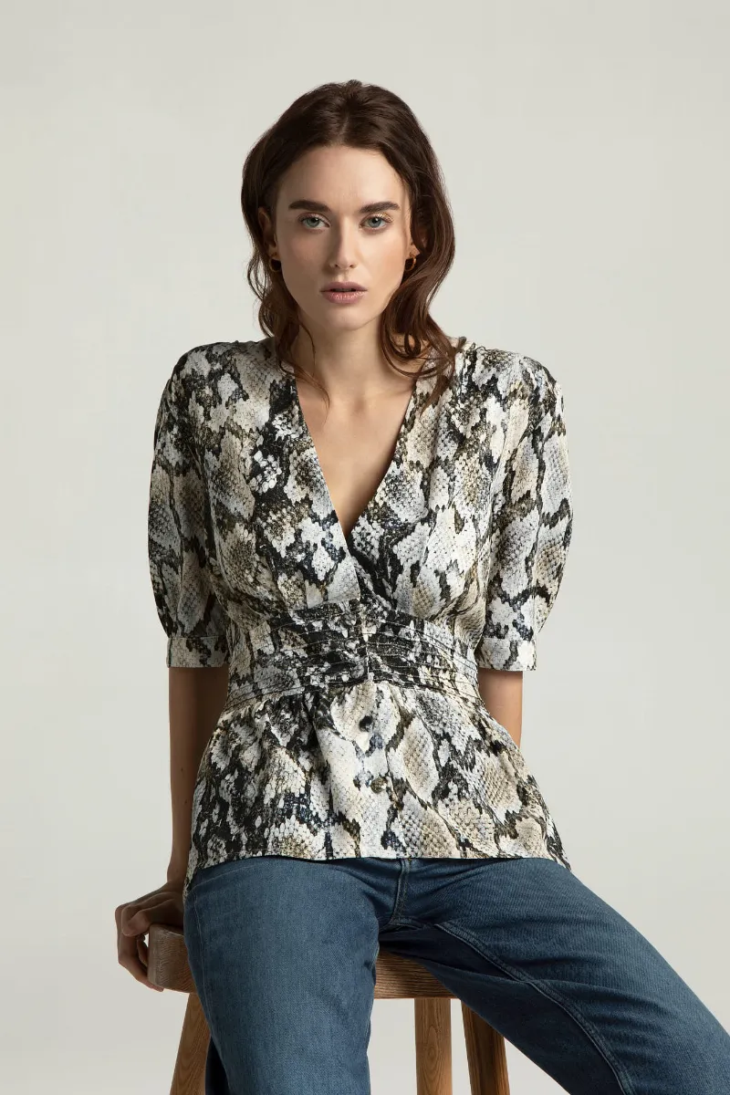 Lovjoi Lovjoi Damen vegan Blouse Lillmor Python