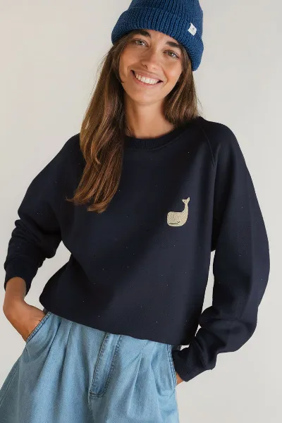 TWOTHIRDS TWOTHIRDS Damen vegan Sweatshirt Leskov Navy