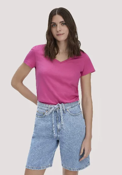hessnatur hessnatur Damen T-Shirt Regular aus Regenerative Organic Cotton (ROC) - lila