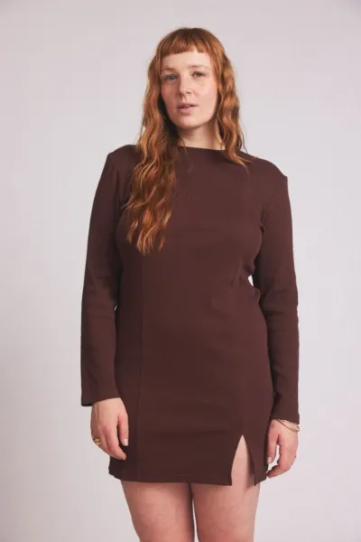 Baìge the Label Baìge the Label Damen vegan Kleid Brandi Dunkelschokolade