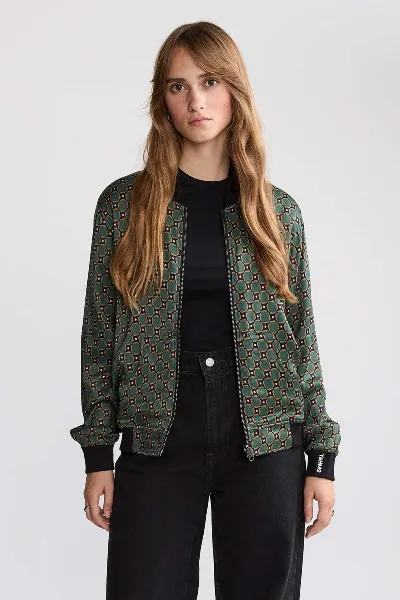 Yahmo Yahmo Damen vegan Jacke Bomber Reversible Ruth Emerald/Schwarz