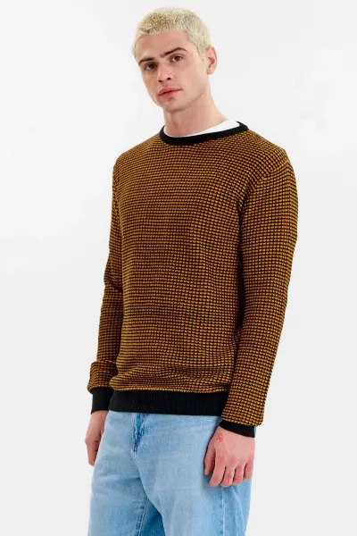 KOMODO KOMODO Herren vegan Pullover Hasan Schwarz/ Gelb