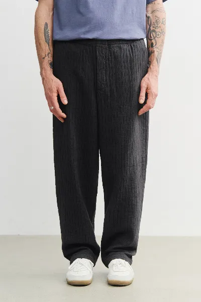 Rotholz Rotholz Herren vegan Hose Mit Weitem Bein Gerippt Anthrazit