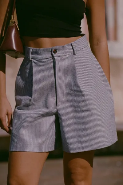 Nénés Nénés Damen vegan Shorts Alizée Streifen Blau