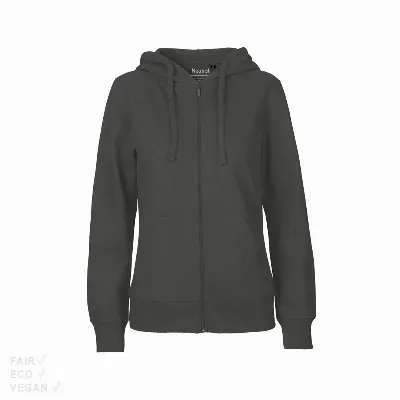 FairVeganEco Zip Hoodie grau - leicht tailliert