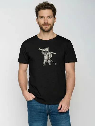 GreenBomb GREENBOMB Ski Bear Spice - Sportliches T-Shirt aus Bio-Baumwolle / hochwertiger Print / GOTS / Fair & Vegan