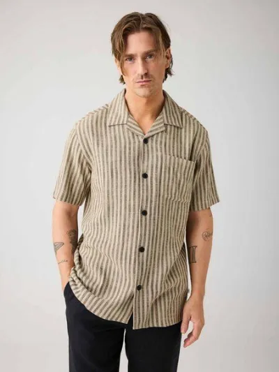 KnowledgeCotton Apparel KnowledgeCotton Apparel Herren Kurzarmhemd - Relaxed Fit - aus Viskose und Leinen