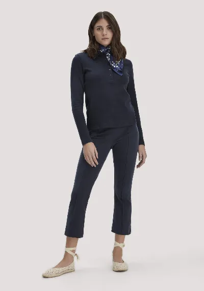 hessnatur hessnatur Damen Jersey Hose Culotte Slim Leg aus Bio-Baumwolle - blau