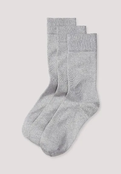 hessnatur hessnatur Herren Socken im 3er-Pack aus Bio-Baumwolle - grau - Größe 43-45