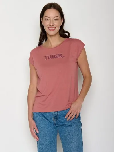 GreenBomb GREENBOMB Think Type Timid - Lässiges Shirt aus LENZING TENCEL Mix / hochwertiger Print / Fair & Vegan