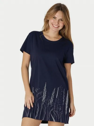Peaces.bio - handbedruckte Biomode Peaces.bio - handbedruckte Biomode Longshirt Gräservielfalt Damen