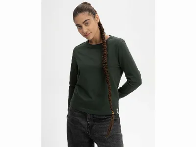 MELA MELA Bio-Damen-Langarmshirt 'AASTHA' 260 g/m², dunkelgrün,