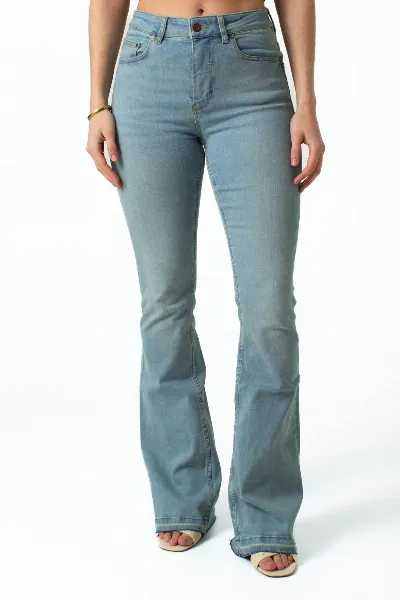 Kuyichi Kuyichi Damen vegan Jeans Lisette Flare Ripped Hem Blau